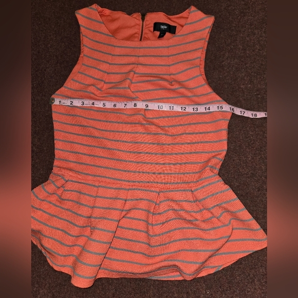 Mossimo Size Small Tangerine And Grey Peplum Sleeveless Top - Picture 8 of 9